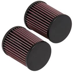 Air Filter Element, High-Flow, Oiled, Cotton Gauze, Red, Tapered Conical, 4 in. OD, 2.75 in. ID, 5 in. Tall, for use on Honda®, CBR1000RR, 999cc, Pair