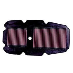 Air Filter Element, High-Flow, Cotton Gauze, Oiled, Red, Panel, 15.88 in. Long, 8.19 in. Wide, 0.88 in.Tall, for use on Honda®, Transalp, 647cc, Each