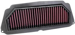 Air Filter Element, High-Flow, Cotton Gauze, Oiled, Red, Panel, 11.5 in. Long, 4.69 in. Wide, 1.25 in.Tall, for use on Honda®, CB650R, CBR650R, Each