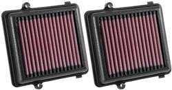 Air Filter Element, HighFlow, Cotton Gauze, Oiled, Red, Panel, 5.25 in. Long, 4.25 in. Wide, 0.84 in.Tall, for use on Honda®, Africa Twin, 998cc, Pair