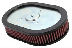 Air Filter Element, High-Flow, Cotton Gauze, Oiled, Red, Oval, 2.06 in.Tall, for use on Harley-Davidson®, 103ci, 110ci, Models, Each