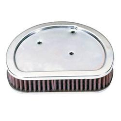 Air Filter Element, High-Flow, Cotton Gauze, Oiled, Red, Unique Shape, 1.625 in.Tall, for use on Harley-Davidson®, 88ci, 96ci, 103ci, Each