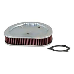Air Filter Element, HighFlow, Cotton Gauze, Oiled, Red, 7.5 in. Long, 5.8 in. Wide, 1.7 in.Tall, for use on Harley-Davidson®, 96ci, 103ci, 110ci, Each