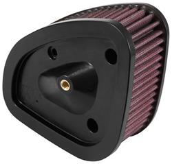 Air Filter Element, High-Flow, Cotton Gauze, Oiled, Red, Unique, 6.88 in. Long, 5.5 in. Wide, 2.75 in.Tall, Universal, Each