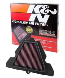 Air Filter Element, High-Flow, Cotton Gauze, Oiled, Panel, 10.75 in. Long, 7.16 in. Wide, 0.88 in. Tall, Kawasaki, Ninja, Versys, 998cc, 1043cc, Each