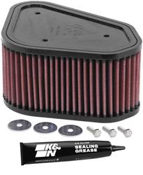 Air Filter Element, Powersports, Cotton Gauze, Oiled, Red, Unique, 3.94 in. Tall, Kawasaki, KFX700, KVF650, KVF700, 697cc, Suzuki, LTV700, 697cc, Each