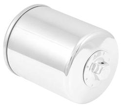 Oil Filter, Powersports, Canister, Chrome, 3/4 in.-16UNF Thread, 3.7 in. Tall, 2.9 in. OD, for use on Harley-Davidson®, 54ci, 67ci, 74ci, 82ci, Each