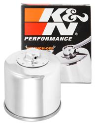 Oil Filter, Powersports, Canister, Chrome, M20 x 1.5 Thread, 2.87 in. Tall, 2.70 in. OD, for use on Honda®, Kawasaki, Suzuki, Triumph, Yamaha, Each