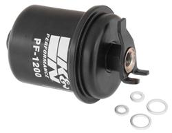 Fuel Filters, In-Line, Steel Casing, Black, Cellulose Filter, Female Threaded Ends, 2.9 in. Long, 2.4 in. OD, for use on Honda®, Acura®, Isuzu, Each