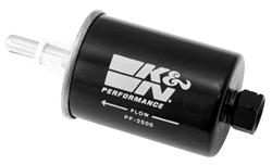 Fuel Filters, In-Line, Steel Case, Black, Cellulose Filter, 5.4 in. Long, 2.1 in. OD, Chevy, GMC, Isuzu, Oldsmobile, Each