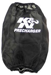 Air Filter Wrap, PreCharger, Round, Black, Polyester, Elastic Opening, 4.0 in Diameter, 7.0 in. Tall, for PL-1003, Each