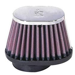 Air Filter Element, Performance, Cotton Gauze, Oiled, Red, Conical, 4.00 in. OD, 2.00 in. ID, 2.75 in. Long, Offset Flange, Each