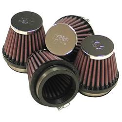 Air Filter Element, Performance, Cotton Gauze, Oiled, Red, Conical, 3.00 in. OD, 2.13 in. ID, 2.75 in. Tall, Chrome Cap, 4-pc, Set