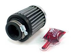 Air Filter Element, Performance, Cotton Gauze, Oiled, Red, Conical, 2.25 in. OD, 1.13 in. ID, 2.50 in. Tall, Chrome Cap, Each