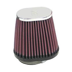 Air Filter Element, Performance, Cotton Gauze, Oiled, Red, Conical, 4.00 in. OD, 2.13 in. ID, 4.00 in. Tall, Offset Flange, Each