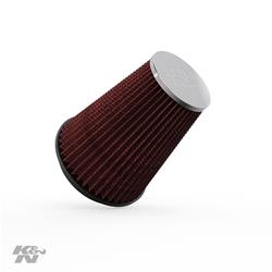 Air Filter Element, Performance, Cotton Gauze, Oiled, Red, Conical, 7.50 in. Long, 6.00 in. Wide, 9.00 in. Tall, Chrome Cap, Each