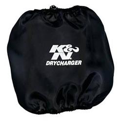 Air Filter Wrap, DryCharger, Conical, Black, Silicone Treated, Polyester, Elastic Opening, 6.00 in. Diameter, 8.00 in Deep, for RC-5112, Each