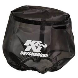 Air Filter Wrap, DryCharger, Conical, Black, Silicone Treated, Polyester, Elastic Opening, 7.50 in. Diameter, 6.00 in Deep, for RC-5173, Each