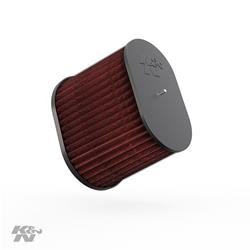 Air Filter Element, Performance, Cotton Gauze, Oiled, Red, Conical, 10.25 in. OD, 3.75 in. ID, 7.88 in. Tall, Black Cap, Each