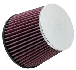 Air Filter Element, Performance, Cotton Gauze, Oiled, Red, Conical, 5.83 in. OD, 2.75 in. ID, 5.00 in. Tall, Chrome Cap, Each