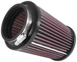 Air Filter Element, Performance, Cotton Gauze, Oiled, Red, Round, 4.44 in. OD, 3.00 in. ID, 5.22 in. Tall, Black Cap, Each