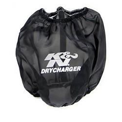 Air Filter Wrap, DryCharger, Conical, Black, Polyester, Elastic Opening, 7.50 in. Diameter, 6.50 in Deep, for RF-1014, Each
