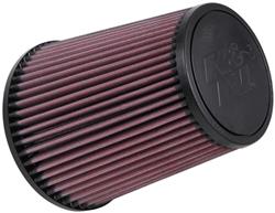 Air Filter Element, Performance, Cotton Gauze, Oiled, Red, Conical, 6.00 in. OD, 4.00 in. ID, 7.00 in. Tall, Black Cap, Each