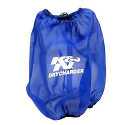 Air Filter Wrap, DryCharger, Conical, Blue, Polyester, Elastic Opening, 7.50 in. Diameter, 8.75 in Deep, for RF-1020, Each