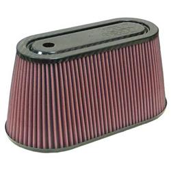 Air Filter Element, Performance, Cotton Gauze, Oiled, Red, Conical, 12.00 in. OD, 3.50 in. ID, 6.00 in. Tall, Carbon Fiber Cap, Each