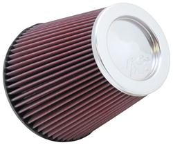 Air Filter Element, Performance, Cotton Gauze, Oiled, Red, Conical, 7.50 in. OD, 6.00 in. ID, 7.50 in. Tall, Chrome Cap, Each