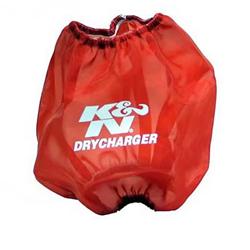 Air Filter Wrap, DryCharger, Conical, Red, Polyester, Elastic Opening, 7.50 in. Diameter, 6.50 in. Deep, for RF-1042, Each