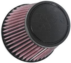 Air Filter Element, Performance, Cotton Gauze, Oiled, Red, Conical, 5.00 in. OD, 3.13 in. ID, 4.38 in. Tall, Black Cap, Each