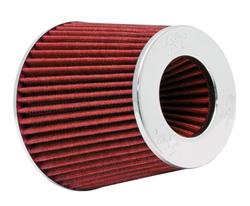 Air Filter Element, Performance, Cotton Gauze, Oiled, Red, Conical, 6.00 in. OD, 4.00 in. ID, 5.50 in. Tall, Chrome Cap, Each