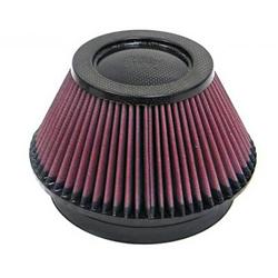 Air Filter Element, Performance, Conical, Cotton Gauze, Oiled, Red, 7.50 in. OD, 6.00 in. ID, 4.00 In Tall, Carbon Fiber Cap, Each