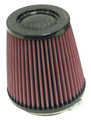 Air Filter Element, Performance, Conical, Cotton Gauze, Oiled, Red, 5.38 in. OD, 4.00 in. ID, 5.50 In Tall, Carbon Fiber Cap, Each