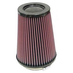 Air Filter Element, Performance, Round Tapered, Cotton Gauze, Oiled, Red, 5.38 in. OD, 4.00 in. ID, 7.00 In Tall, Carbon Fiber Cap, Each