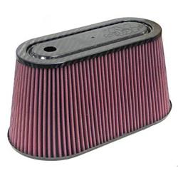 Air Filter Element, Performance, Oval Tapered, Cotton Gauze, Oiled, Red, 12.0 in. Long, 6.0 in. Wide, 6.0 in. Tall, Carbon Fiber Cap, Each