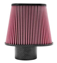 Air Filter Element, Performance, Oval, Cotton Gauze, Oiled, Red, 8.75 in. Long, 6.38 in. Wide, 7.00 in Tall, Carbon Fiber Cap, Each