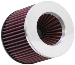 Air Filter Element, Powersports, Conical, Cotton Gauze, Oiled, Red, 6.00 in. OD, 3.00 in. ID, 5.00 in Tall, Inverted, Polished Cap, Each