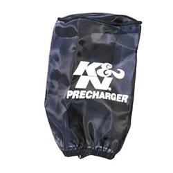 Air Filter Wrap, PreCharger, Round, Black, Polyester, Elastic Opening, 3.50 in. Diameter, 5.00 in Long, for RU-0510, Each