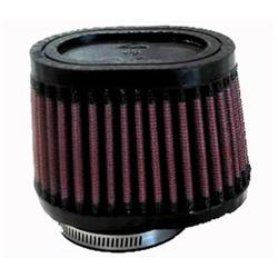 Air Filter Element, Powersports, Oval, Offset Flange, Cotton Gauze, Oiled, Red, 4.00 in. Long, 3.50 in. Wide, 2.75 in Tall, Rubber Cap, Each