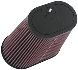 Air Filter Element, Powersports, Oval Flange, Cotton Gauze, Oiled, Red, 8.94 in. Long, 6.25 in. Wide, 9.00 in Tall, Rubber Cap, Each