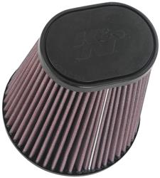 Air Filter Element, Powersports, Oval Flange, Cotton Gauze, Oiled, Red, 4.50 in. Long, 3.25 in. Wide, 7.00 in Tall, Rubber Cap, Each