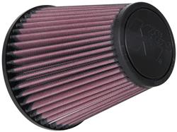 Air Filter Element, Powersports, Conical Flange, Cotton Gauze, Oiled, Red, 5.75 in. OD, 3.50 in. ID, 6.00 in Tall, Rubber Cap, Each