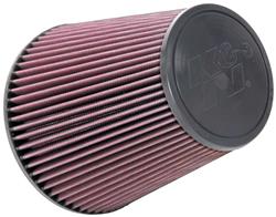 Air Filter Element, Powersports, Conical Flange, Clamp-On, Cotton Gauze, Oiled, Red, 7.50 in. OD, 6.00 in. ID, 8.00 in Tall, Rubber Cap, Each