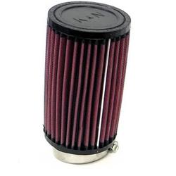 Air Filter Element, Powersports, Round Flange, Clamp-On, Cotton Gauze, Oiled, Red, 3.50 in. OD, 2.25 in. ID, 6.00 in Tall, Rubber Cap, Each