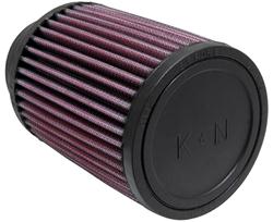 Air Filter Element, Powersports, Round Flange, Angled, 10 Degrees, Clamp-On, Cotton Gauze, Oiled, Red, 4.0 in. OD, 2.8 in. ID, 5.0 in Tall, Each