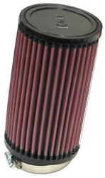 Air Filter Element, Powersports, Round Flange, Angled, 10 Degrees, Clamp-On, Cotton Gauze, Oiled, Red, 4.0 in. OD, 2.8 in. ID, 7.0 in Tall, Each