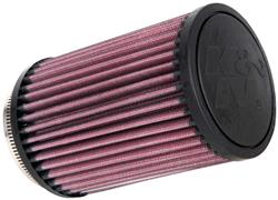 Air Filter Element, Powersports, Round Flange, Clamp-On, Cotton Gauze, Oiled, Red, 4.00 in. OD, 2.88 in. ID, 6.00 in Tall, Plastic Cap, Each