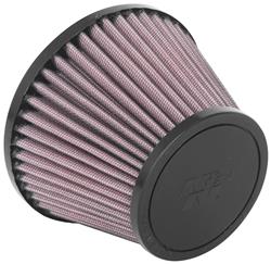 Air Filter Element, Powersports, Conical, Clamp-On, Cotton Gauze, Oiled, Red, 5.19 in. OD, 2.38 in. ID, 3.75 in Tall, Rubber Cap, Each